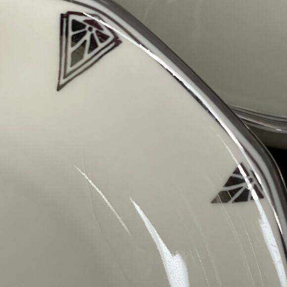 Vintage Art Deco Community China Deauville Fruit Bowl Set of 4 Dessert 1920 READ - Picture 8 of 16